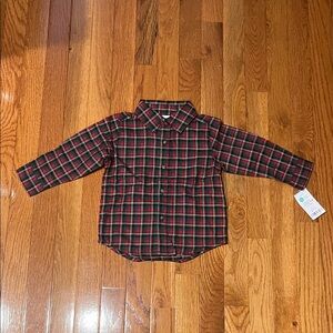 Carter's Red and Black Plaid Button Down Shirt
